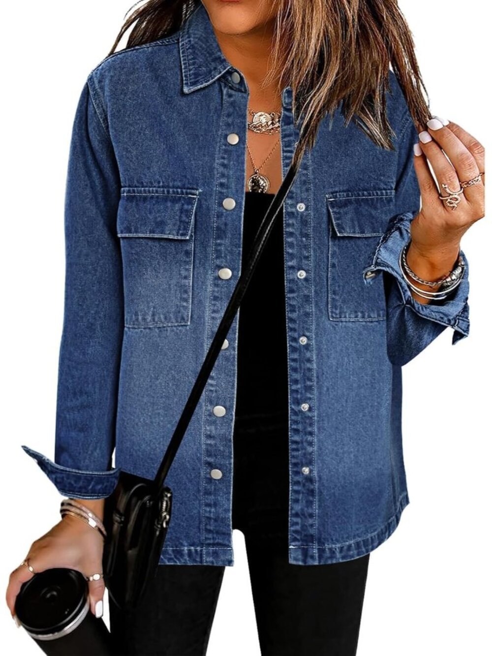 Jean Jackets for Women 2026 Fall Fashion Oversized Button Down Denim Jacket West